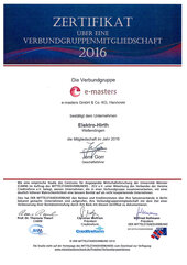 Mitgleidschaft bei der Verbundgruppe e-masters 2016